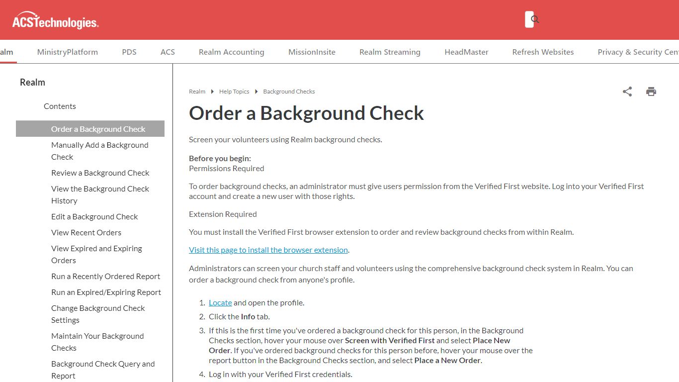 Order a Background Check | ACST Help Portal - ACS Technologies